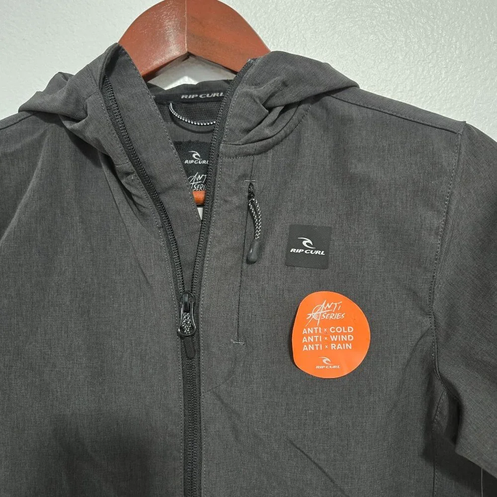 Rip Curl Boy's Elite‎ Anti Series Jacket in Black - Size 8